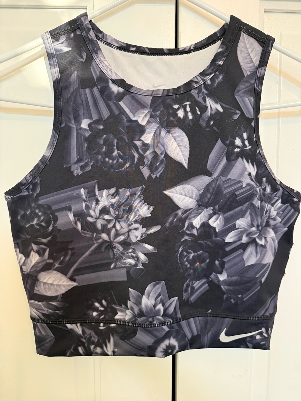 Nike White Interior with Black Trim Dri-FIT Fitted Tank